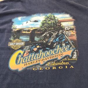 Harley Davidson Black T-Shirt Size XL Columbus Georgia Double Sided Graphic